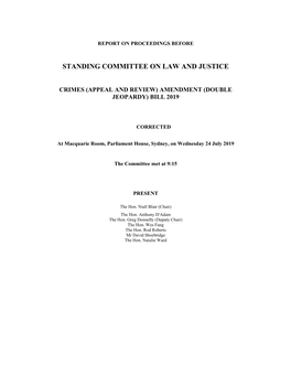 Standing Committee on Law and Justice