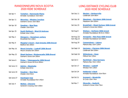 2020 Ride Schedule 2020 Ride Schedule