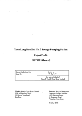 Yuen Long Kau Hui No. 2 Sewage Pumping Station Project Profile 382703/018/Issue 4