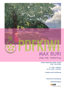 Max Buri Zum 100