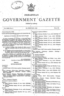 Zimbabwean Government Gazette, 8Th February, 1985 103