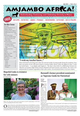 KARIBU | MURAKAZE | SOO DHOWOOW | BEM VINDO | BOYEYI MALAMU FREE in This Issue Juneteenth