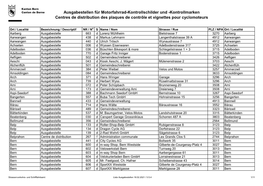 Ausgabestellen Für Motorfahrrad-Kontrollschilder Und -Kontrollmarken Centres De Distribution Des Plaques De Contrôle Et Vignettes Pour Cyclomoteurs