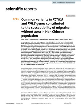 Common Variants in KCNK5 and FHL5 Genes Contributed to The