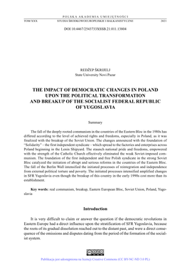 The Impact of Democratic Changes in Poland Upon the Political