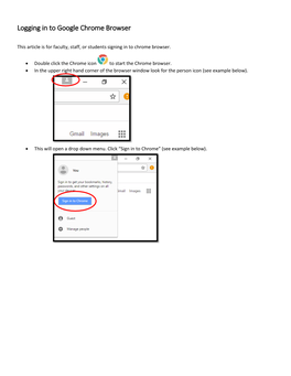 Logging in to Google Chrome Browser