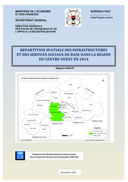 Repartition Spatiale Des Infrastructures Et Des Services Sociaux De Base Dans La Region