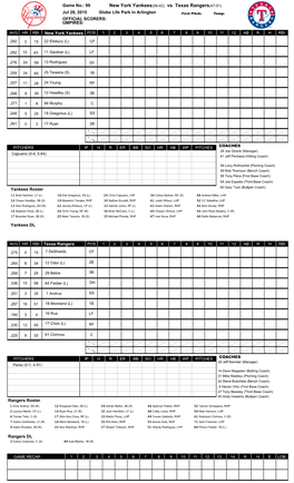 Vs Texas Rangers(47-51)