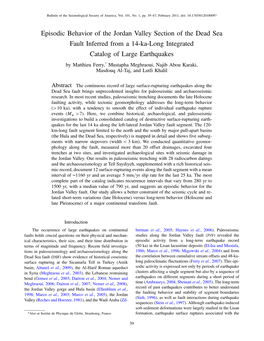 Episodic Behavior of the Jordan Valley Section of the Dead Sea