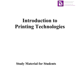 Introduction to Printing Technologies