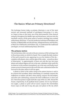 What Are Primary Directions? 1