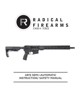 Ar15 Semi—Automatic Instruction/ Safety Manual Caution