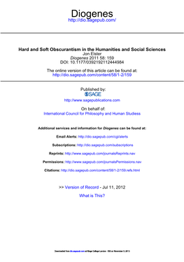 Obscurantism in Social Sciences