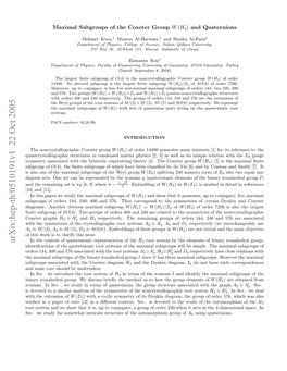 Arxiv:Hep-Th/0510191V1 22 Oct 2005