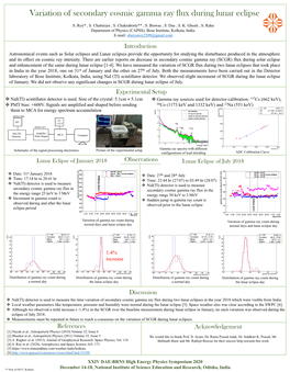 Variation of Secondary Cosmic Gamma Ray Flux During Lunar Eclipse