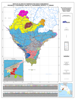 Mapa De Valores De Terrenos Por Zonas Homogéneas Provincia 6 Puntarenas Cantón 01 Puntarenas Distrito 11 Cóbano