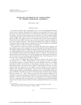 Modular Invariance of Characters of Vertex Operator Algebras