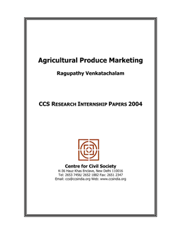 Agricultural Produce Marketing