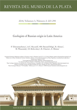 Geologists of Russian Origin in Latin America