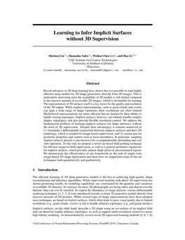 Learning to Infer Implicit Surfaces Without 3D Supervision