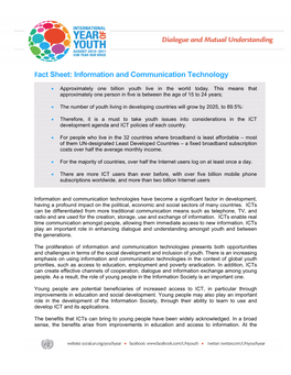Fact Sheet: Information and Communication Technology
