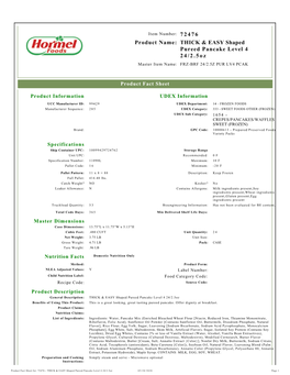 THICK & EASY Shaped Pureed Pancake Level 4 24/2.5Oz