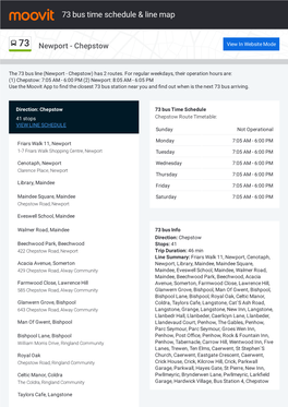 73 Bus Time Schedule & Line Route