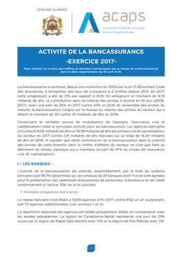 Activite De La Bancassurance