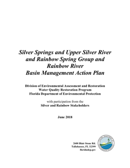 Silver Springs and Upper Silver River and Rainbow Spring Group and Rainbow River Basin BMAP