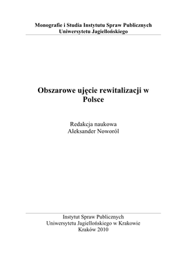 Obszarowe Ujęcie Rewitalizacji W Polsce