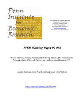 PIER Working Paper 02-002