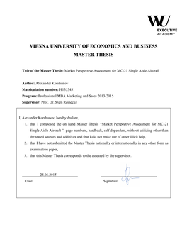 Vienna University of Economics and Business Master Thesis