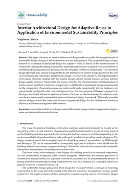 Interior Architectural Design for Adaptive Reuse in Application of Environmental Sustainability Principles