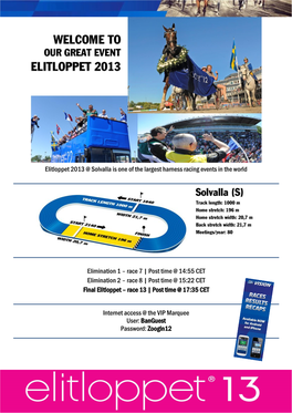 Elitloppet 2013 @ Solvalla Is One of the Largest Harness Racing Events in the World