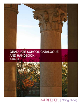 Graduate School Catalogue and Handbook 2016-17 Contents / 1