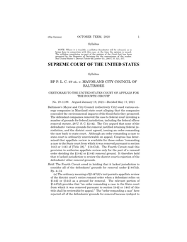 19-1189 BP PLC V. Mayor and City Council of Baltimore