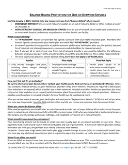 Balance Billing Protection for Out-Of-Network Services