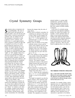 Crystal Symmetry Groups