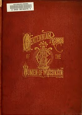 Centennial Records of the Women of Wisconsin