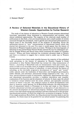 64 J. Stewart Hardy* a Review of Selected Materials in The