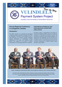 VULINDLELA Payment System Project a Project of the Committee of Central Bank Governors