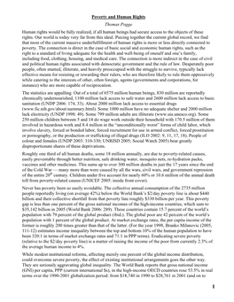 Poverty and Human Rights Thomas Pogge Human Rights Would Be Fully Realized, If All Human Beings Had Secure Access to the Objects of These Rights