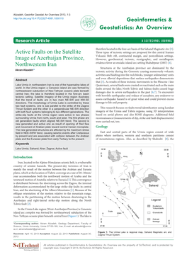 Active Faults on the Satellite Image of Azerbaijan Province, Northwestern Iran