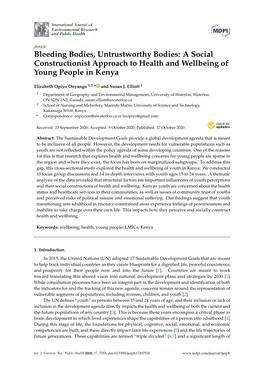 A Social Constructionist Approach to Health and Wellbeing of Young People in Kenya
