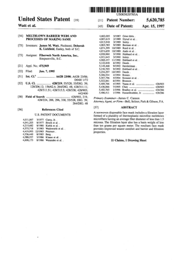 United States Patent (19) 11 Patent Number: 5,620,785 Watt Et Al