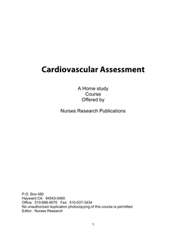 Cardiovascular Assessment