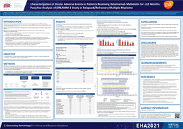 Characterization of Ocular Adverse Events in Patients Receiving