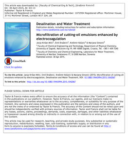 Microfiltration of Cutting-Oil Emulsions Enhanced by Electrocoagulation