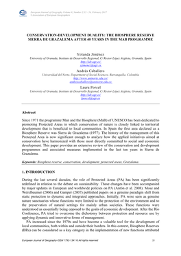 Conservation-Development Duality: the Biosphere Reserve Sierra De Grazalema After 40 Years in the Mab Programme