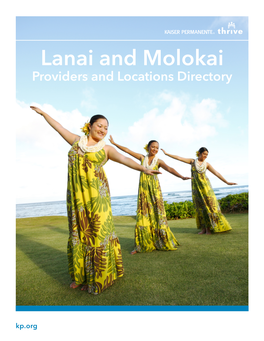 Kaiser Permanente Lanai and Molokai Providers and Locations Directory